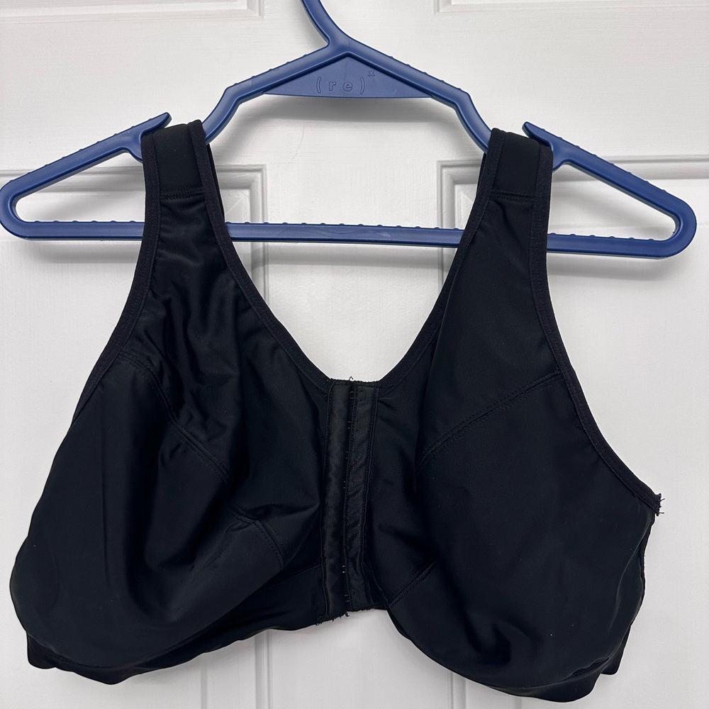 Cacique Black Front-Closure Bra